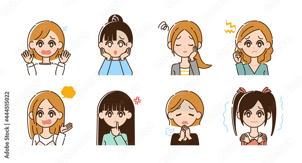 ネガティブな女性のイラスト ネガティブな女性のイラスト