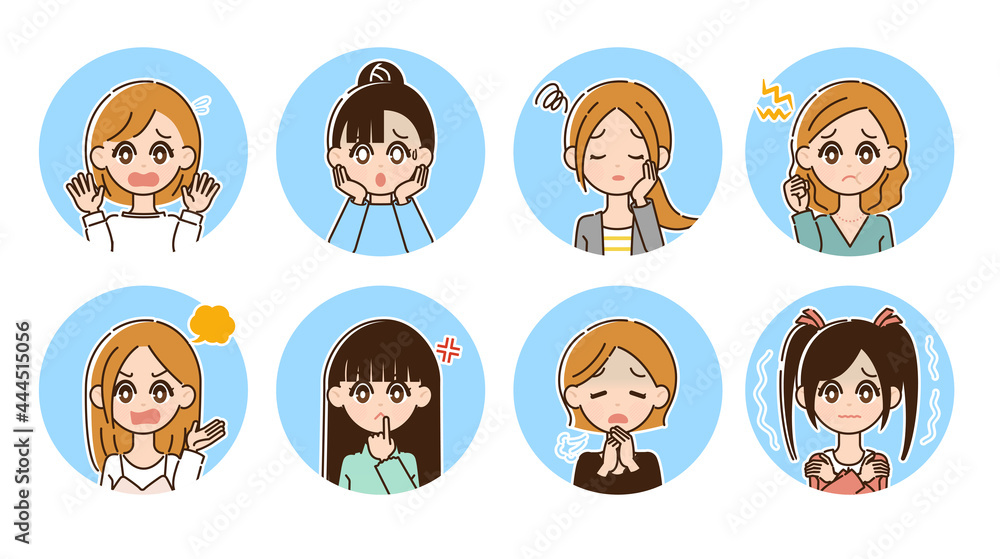 ネガティブな女性のイラスト Stock Vector Adobe Stock