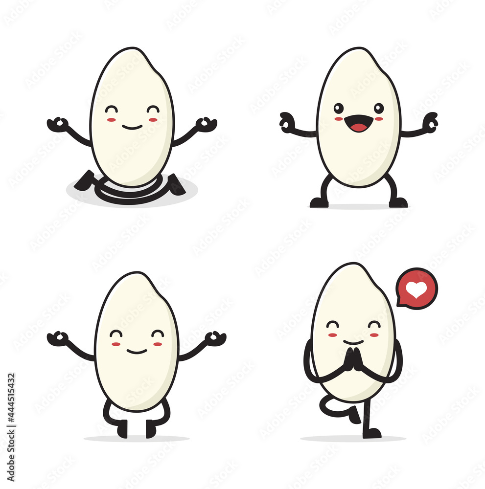 cute rice cartoon character cute rice cartoon character
