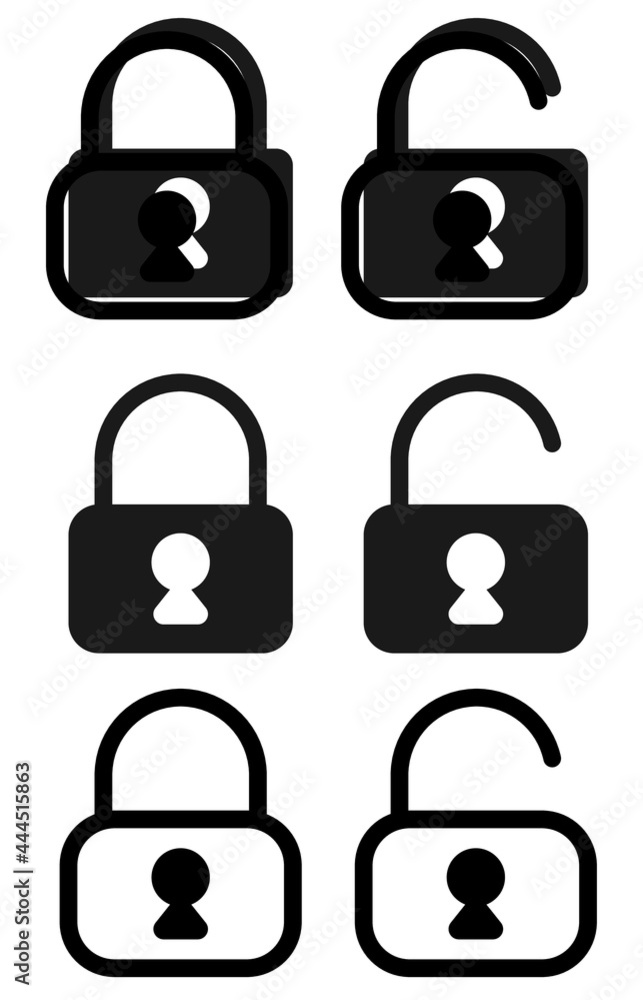 lock security key set vector illustration flat icon for website on a white background lock security key set vector illustration flat icon for website on a white background