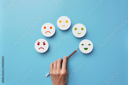 Variety of emotions in life. Joy, calmness, sadness, anger. Choosing a positive