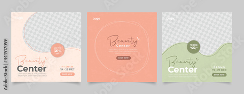 Beauty Center Makeup Social media post Banner Square Flyer Template Design