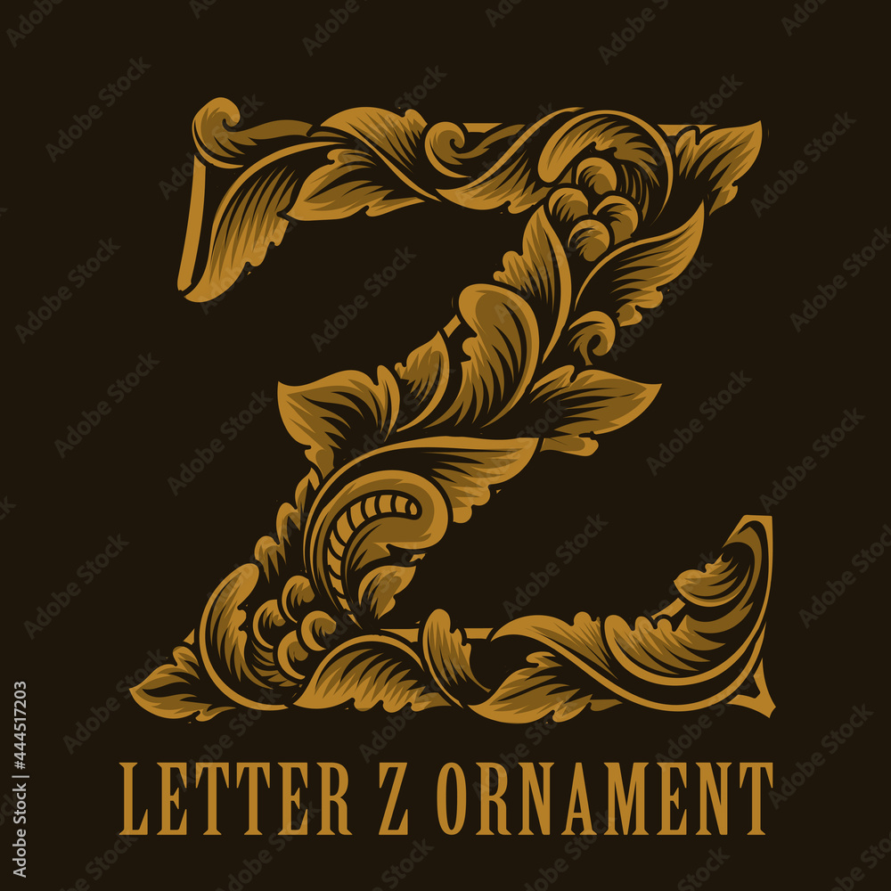 Letter Z logo vintage ornament style - obrazy, fototapety, plakaty 