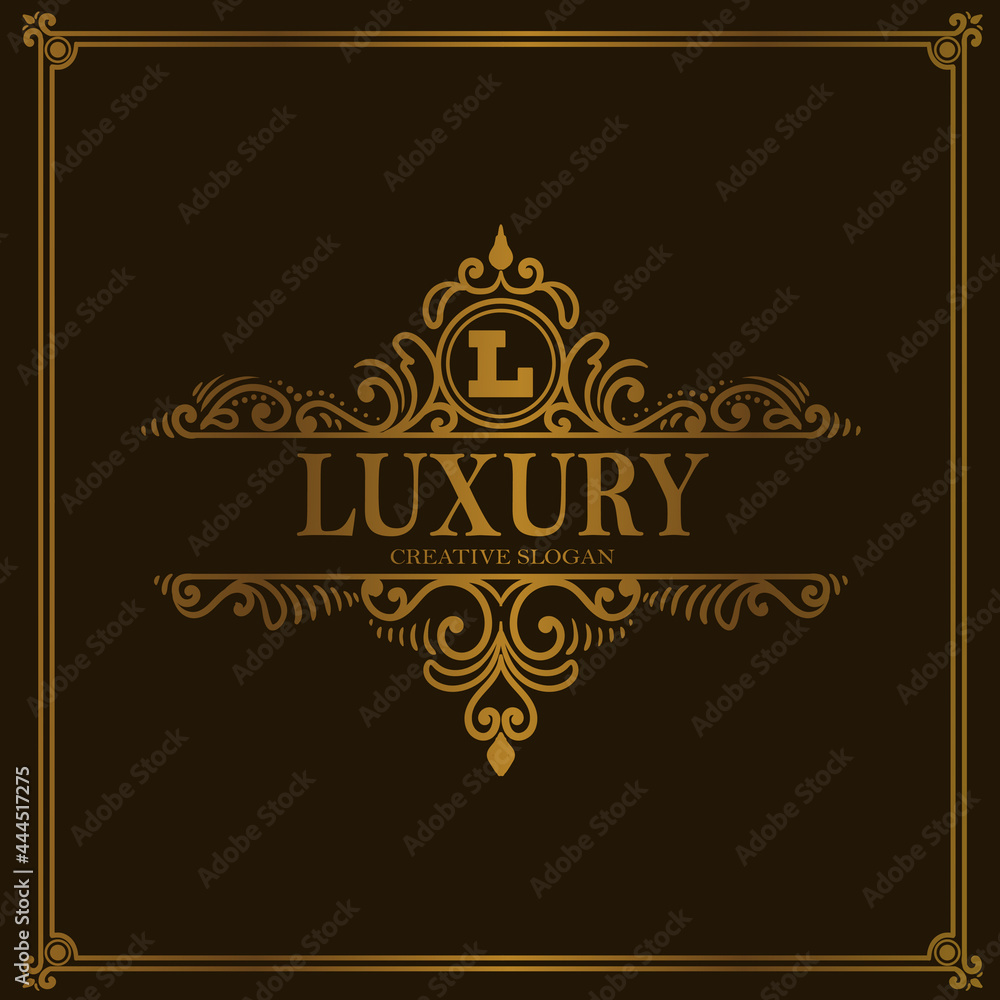 Vintage Luxury logo floral ornament style
