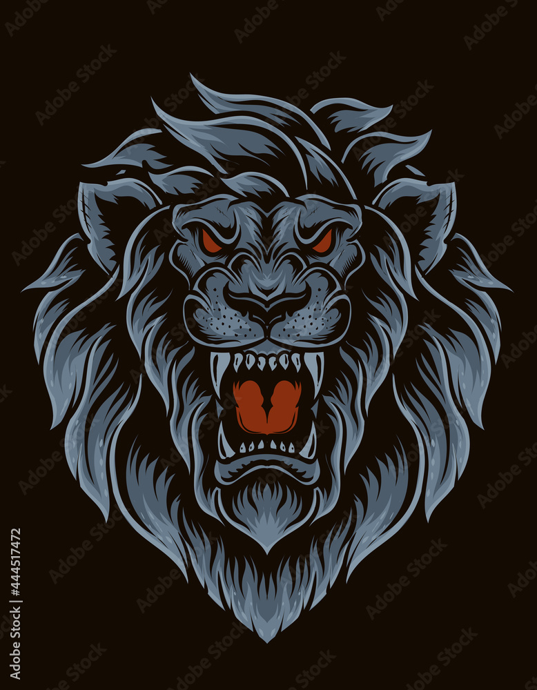Obraz premium illustration vector isolated lion head