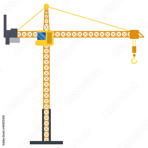 Tower crane build machine illustration