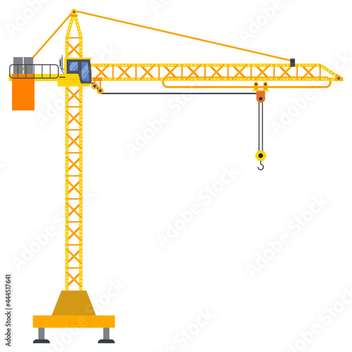 Tower crane build machine illustration