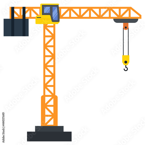 Tower crane build machine illustration