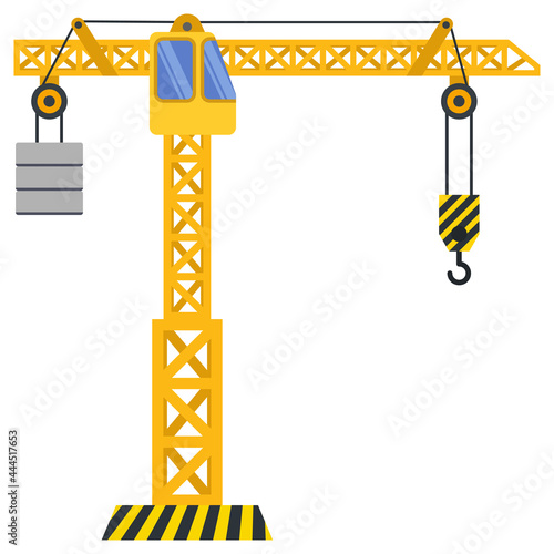 Tower crane build machine illustration