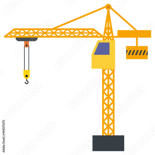 Tower crane build machine illustration