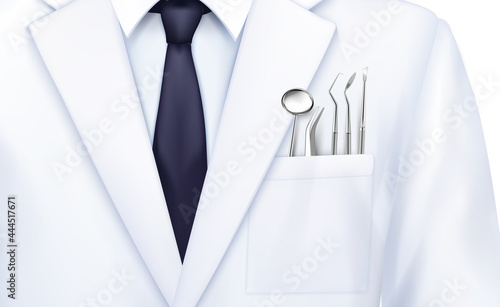 Dentists Suit Tools Composition