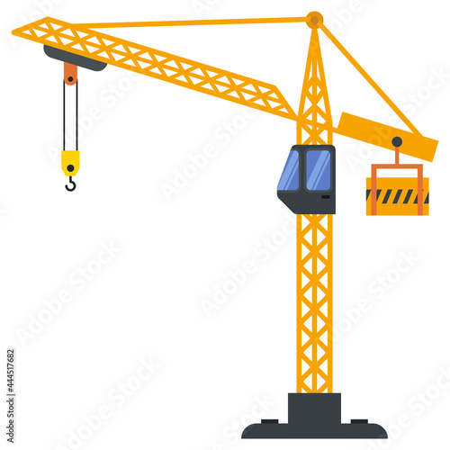Tower crane build machine illustration