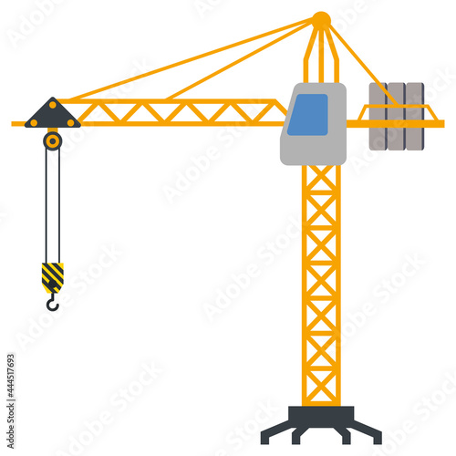 Tower crane build machine illustration