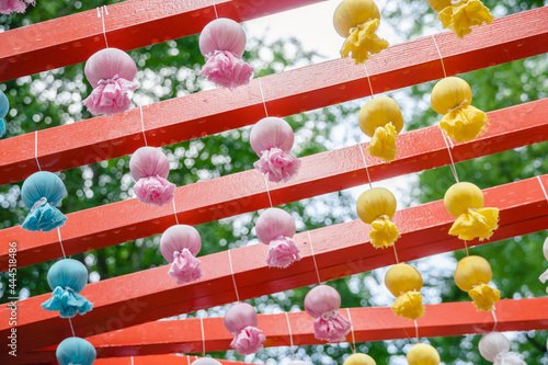 田無神社　七夕てるてるトンネル　てるてる坊主 photo