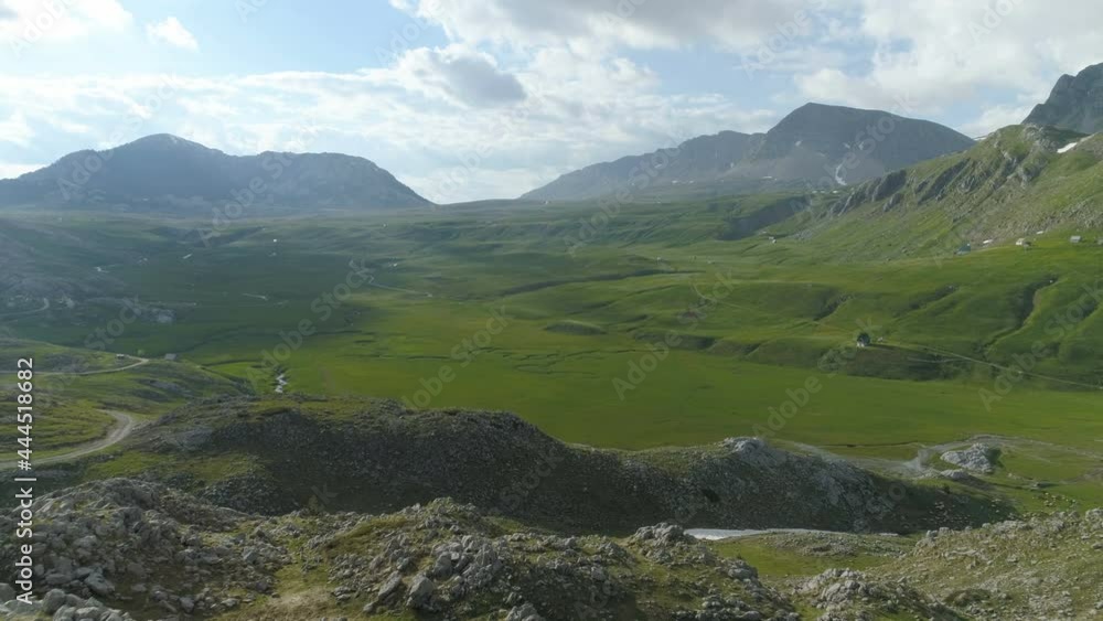 green meadow in Lukavica Plateau in the spring, Montenegro green meadow in Lukavica Plateau in the spring, Montenegro