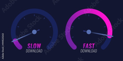 Speedometer internet speed level indicator vector design