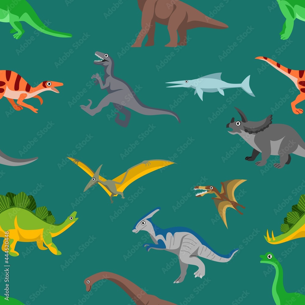 Dinosaurs seamless pattern background vector illustration Dinosaurs seamless pattern background vector illustration