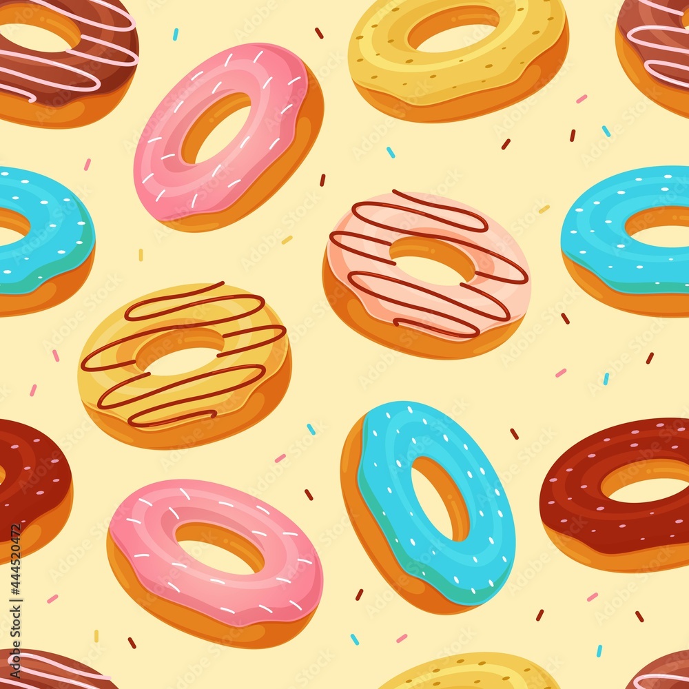 Donuts seamless pattern background vector illustration Donuts seamless pattern background vector illustration