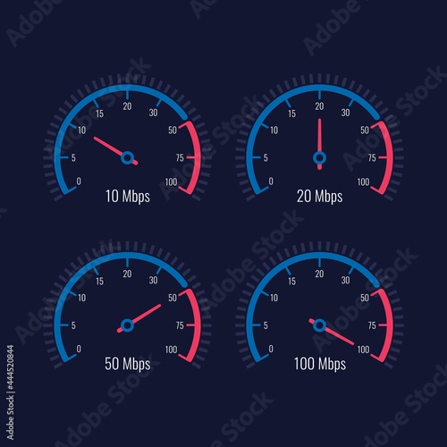 Speedometer internet speed level indicator vector design
