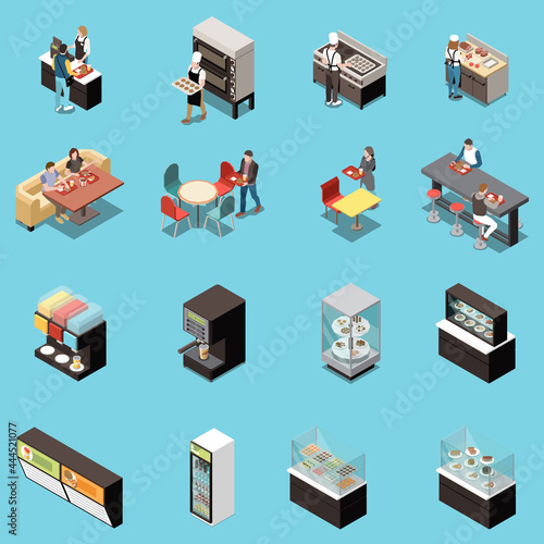 Food Court Isometric Set