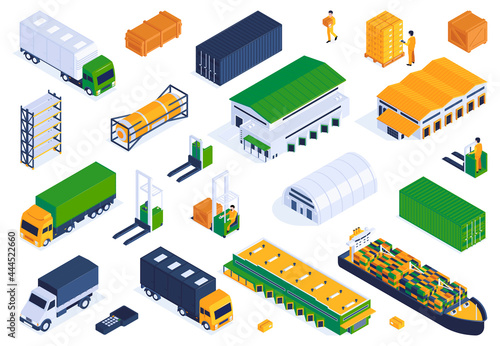 Logistics Isometric Icons Collection