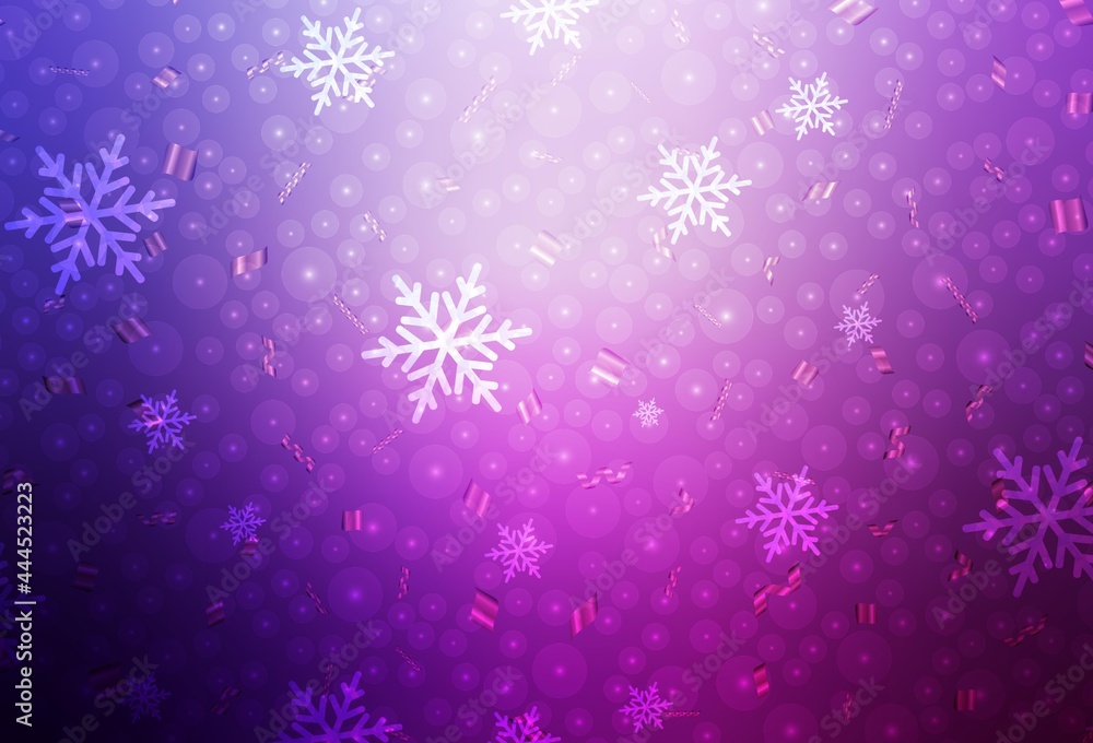Light Purple, Pink vector pattern in Christmas style.