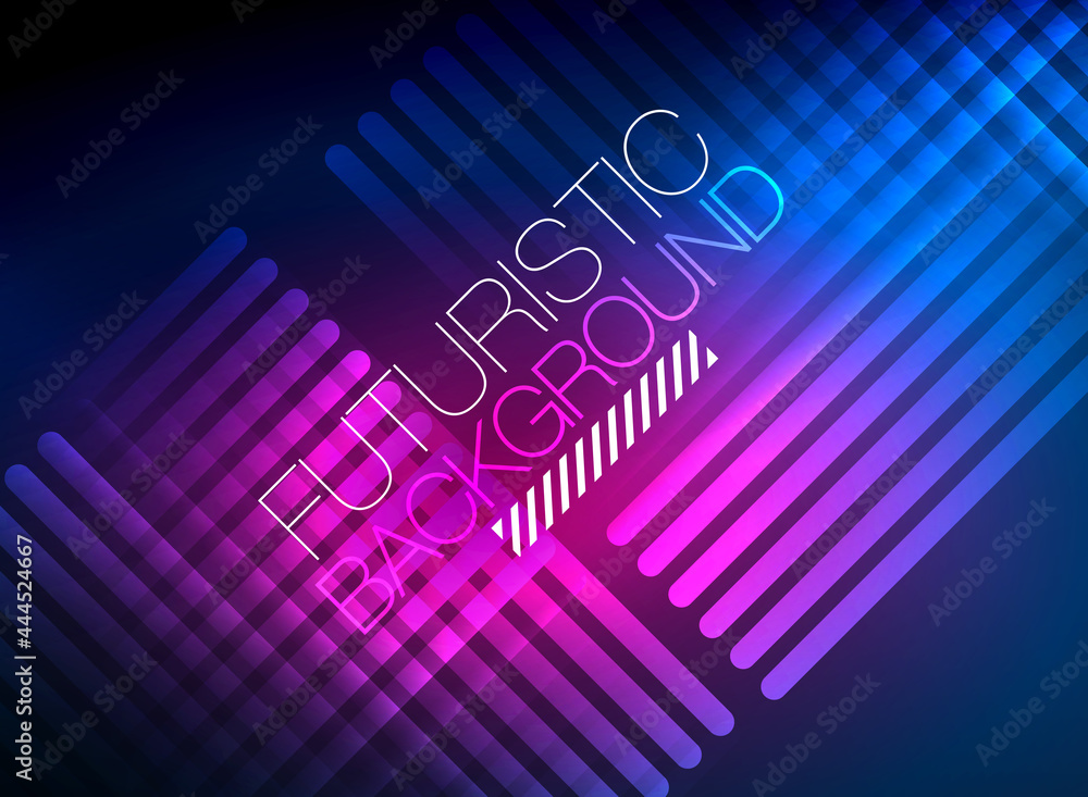 Bright neon color techno abstract background, shiny glowing neon lines in the dark background Bright neon color techno abstract background, shiny glowing neon lines in the dark background