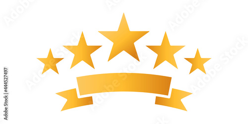 Customer review rating icon vector illustration. 5 star rating icon vector design template. Review Rating with Five Star vector icon flat design for website, symbol, logo, sign, mobile, app, UI.