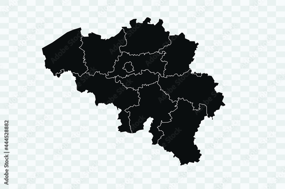 Belgium map black Color on Backgound Png