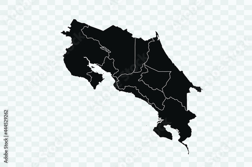 Costa Rica map Color on Backgound Png