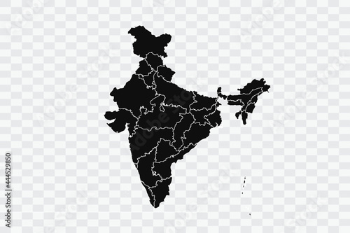 India map black Color on Backgound
