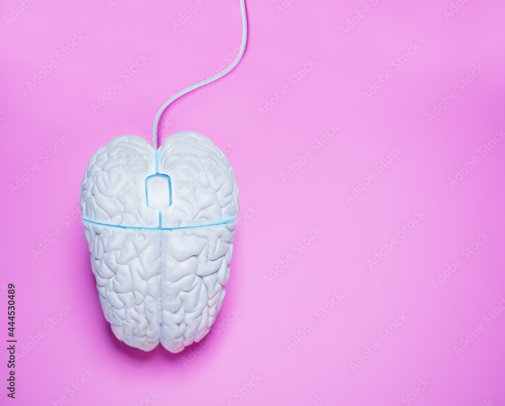 Human brain in form of computer mouse concept Human brain in form of computer mouse concept