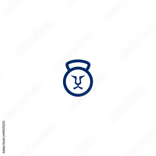 lion fitness dumble logo design