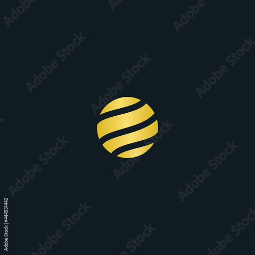 e logo gold ball logo design