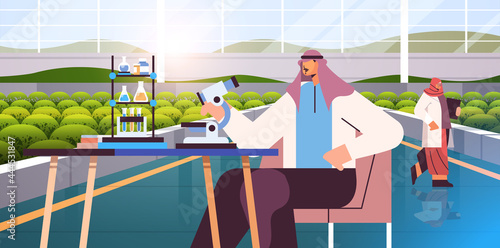 agricultural engineers researching plants scientists making chemical experiments in lab agriculture smart farming