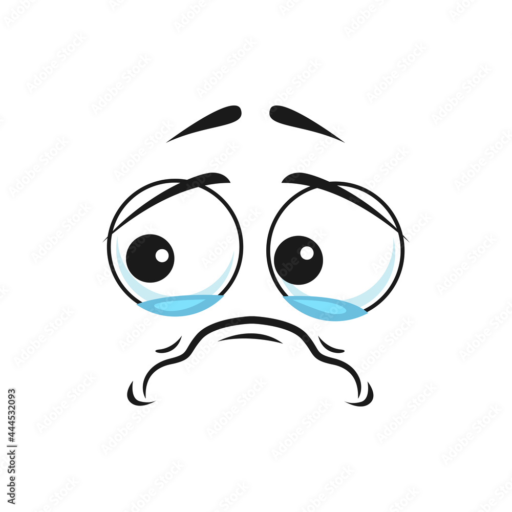 Resentful annoyed offended crying emoji isolated icon. Vector ...