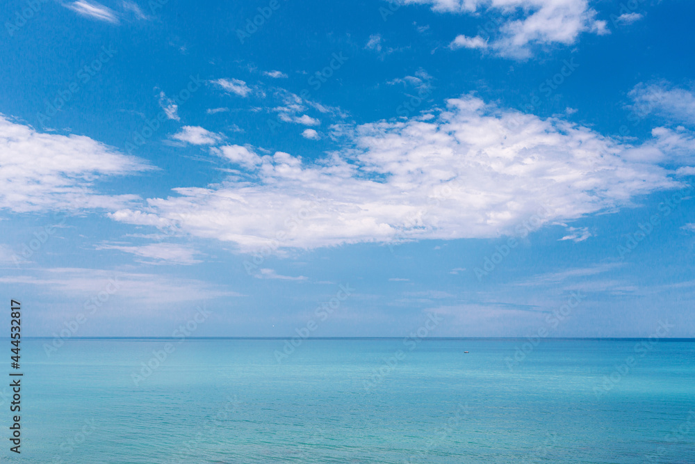 Calm blue sea and sky. Relaxation, serenity and relaxation concept