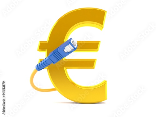 Euro currency with optic cable