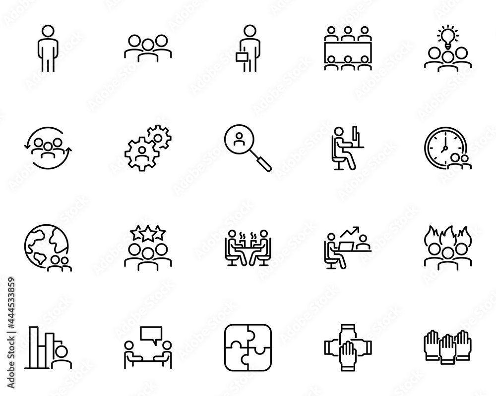 set of business people line icons, team, teamwork, set of business people line icons, team, teamwork,