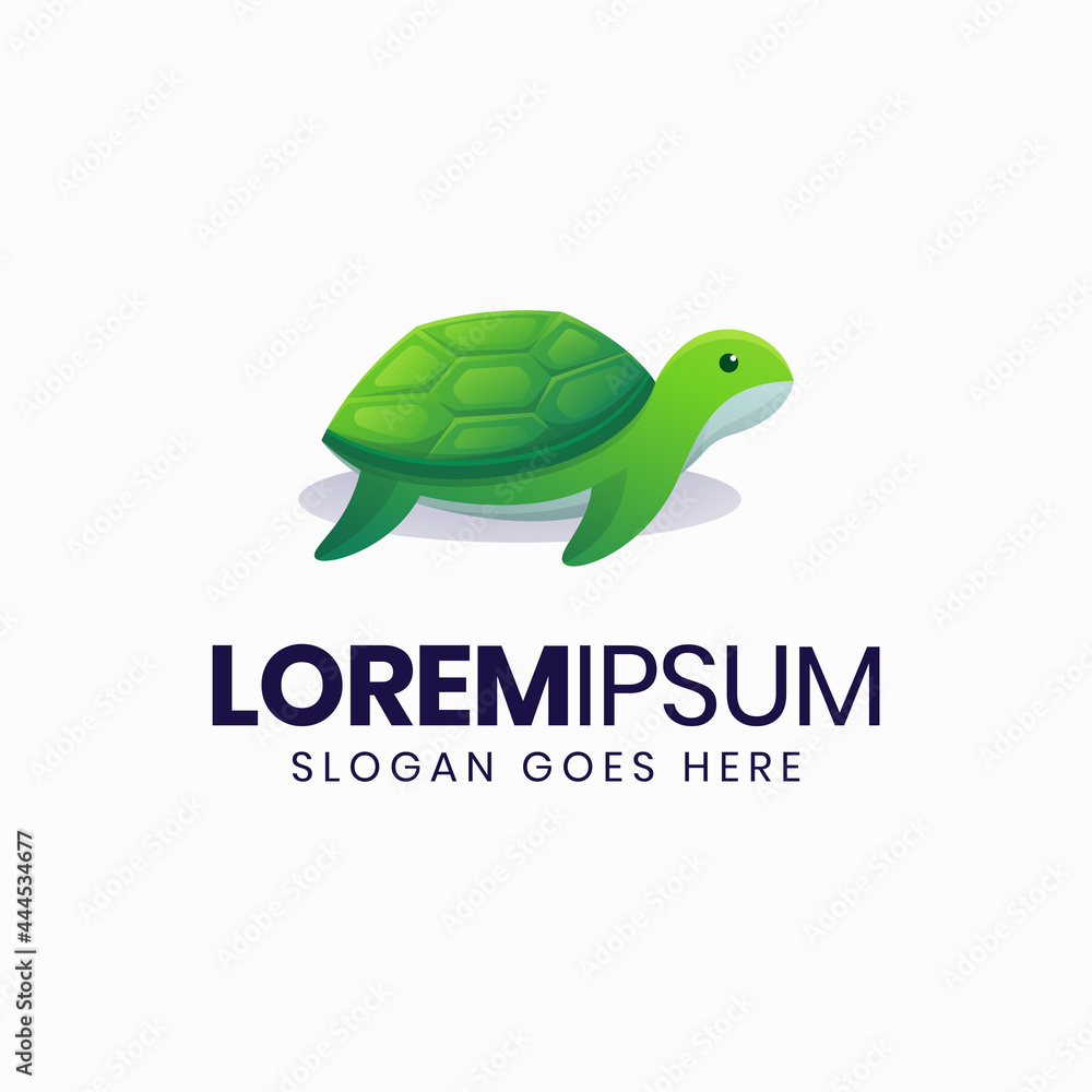 Green turtle gradient logo template Green turtle gradient logo template