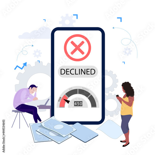 Declined request of loan in mobile banking application