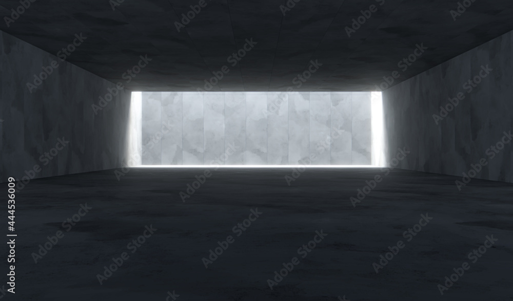 Empty space with concrete wall and lateral lights, Abstract Modern design background.3d Rendering. Empty space with concrete wall and lateral lights, Abstract Modern design background.3d Rendering.