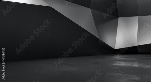 Fototapeta Naklejka Na Ścianę i Meble -  Abstract polygonal Geometric wall background. Futuristic modern structure design concept. 3d Render.
