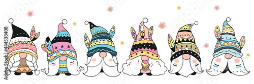 Draw tribal gnome Doodle cartoon style