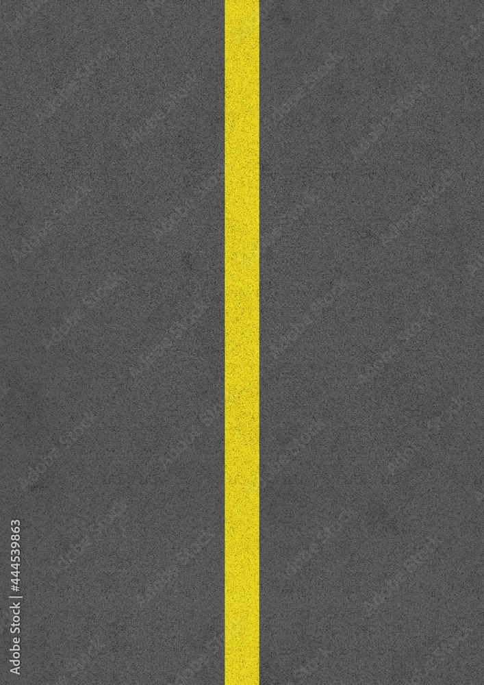 Fototapeta premium 黄色い線のある車道のイラスト