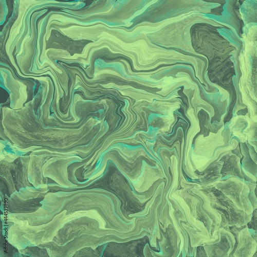 Zeitgenössische Zusammenfassung des flüssigen Wirbels. Geometric spiral, swirl, twirl in leuchtende grün . Perfekt für Hintergrund von Webseiten und design Elemente . Trendy Farben.