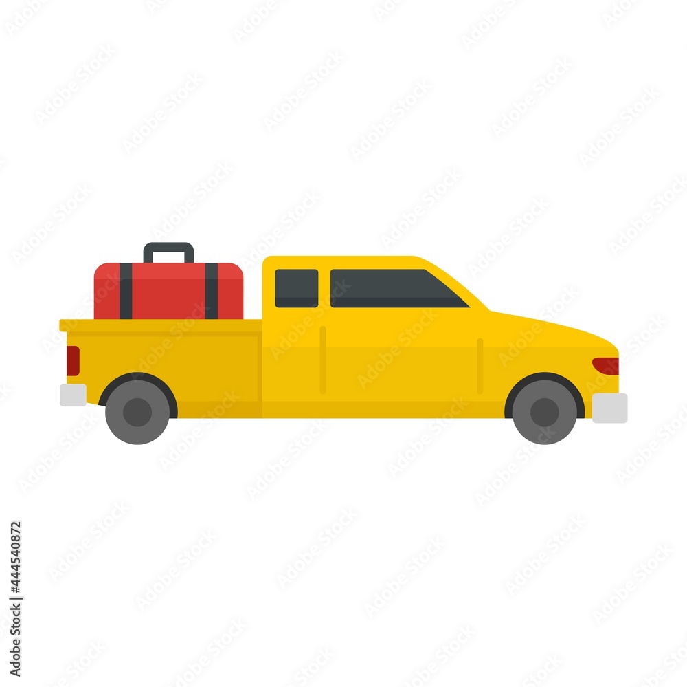 Long travel car icon flat isolated vector