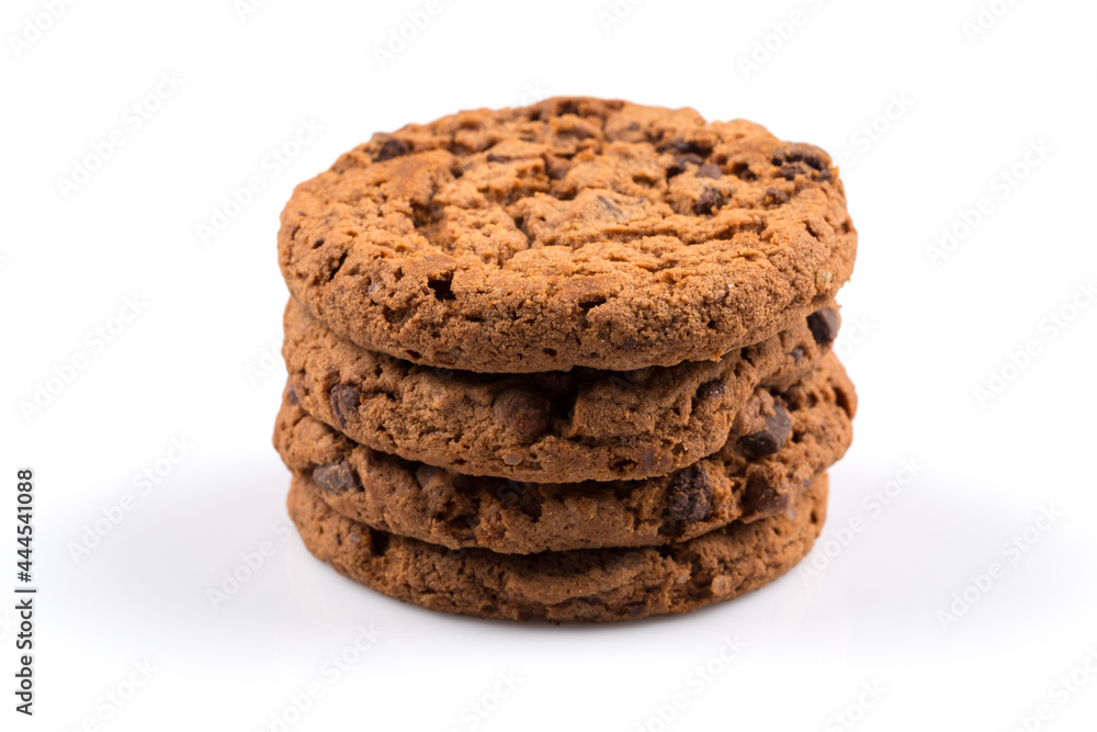 Chocolate chip cookie isolated on white Chocolate chip cookie isolated on white