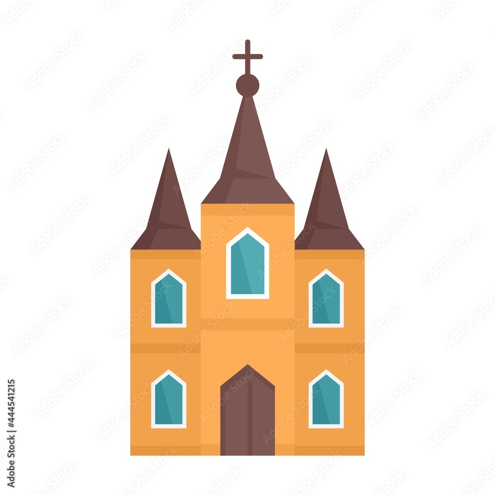 Europe church icon flat isolated vector