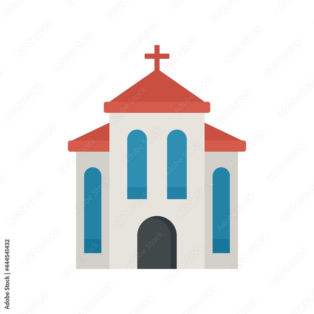 Architecture church icon flat isolated vector